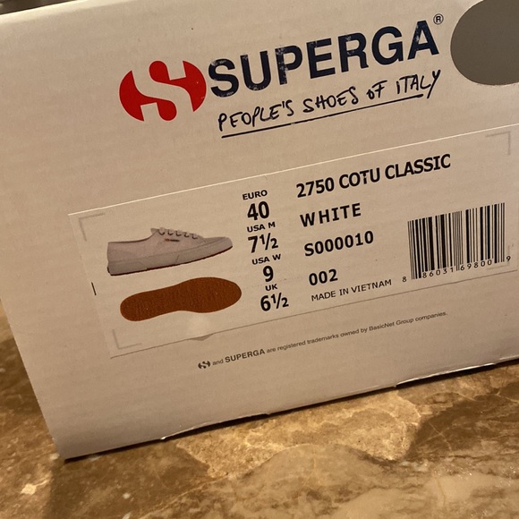 White Superga 2750 COTU CLASSIC. Brand new in box Womens 9 - Picture 5 of 7